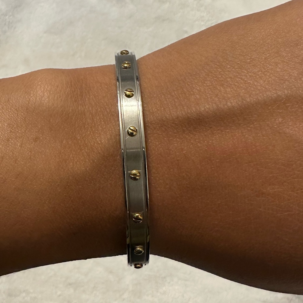 Henri Bendel Rivet Bangle Silver